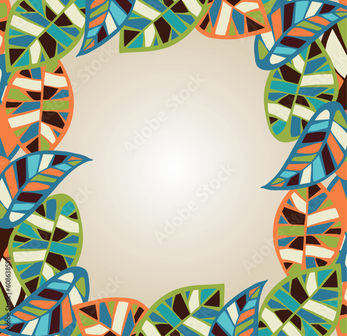 Abstract colorful leaves background. Vector file layered for easy manipulation and coloring.