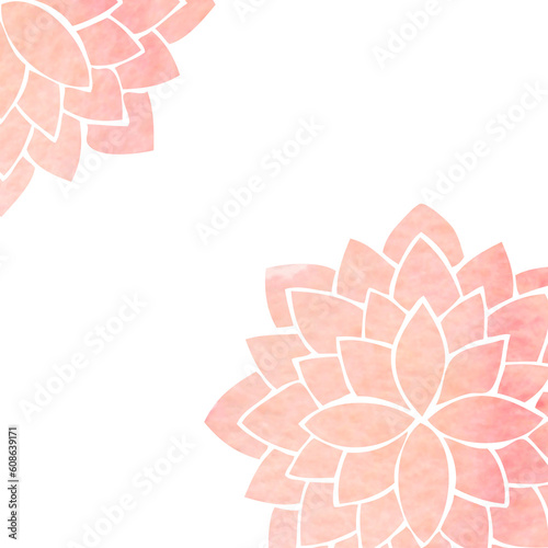 Fototapeta Naklejka Na Ścianę i Meble -  Template with decorative elements - silhouettes of a pink stylized lotus flowers, oriental floral pattern for background decoration and design of card, invitation