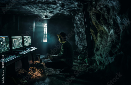 Striking Digital Gold  A Symbolic Representation of the Intricate Bitcoin and Cryptocurrency Mining Process Portrayed Through an Underground Miner s Journey in the Subterranean World of Blockchain