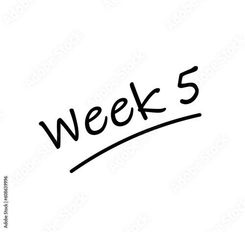 week 5 planner heading. vector illustration planner note memo.