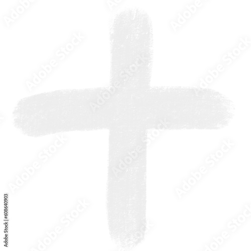 Symbol Plus Sign Chalk Font School Kids Drawing Brush Handwriting