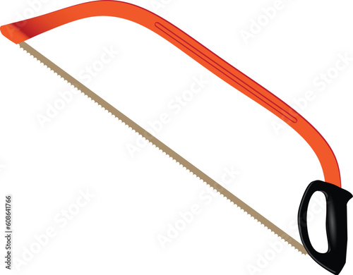 Hacksaw - an instrument mechanic and carpenter. Vector illustration.