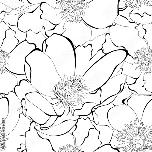 Monochrome seamless pattern
