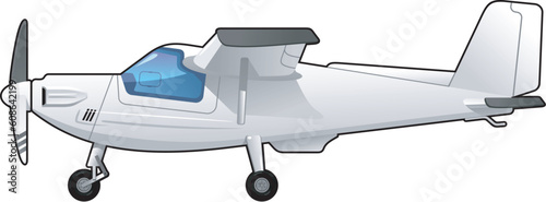 illustration of a light aircraft.  Simple gradients only - no gradient mesh.