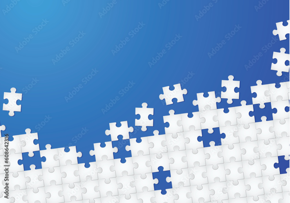 Fototapeta premium Abstract Puzzle with Blue background. Illustration for design