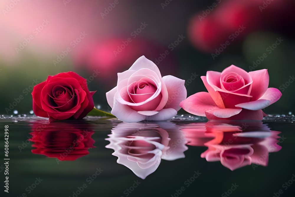 pink rose with water drops pink rose with water drops