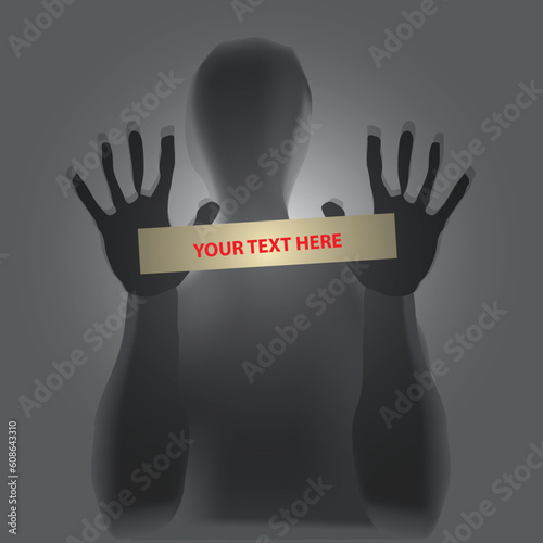 Mystical figure with a message in their hands. Vector illustration.