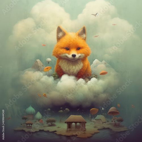 Cute Foxes  Childrens Book Illustration  Generative AI