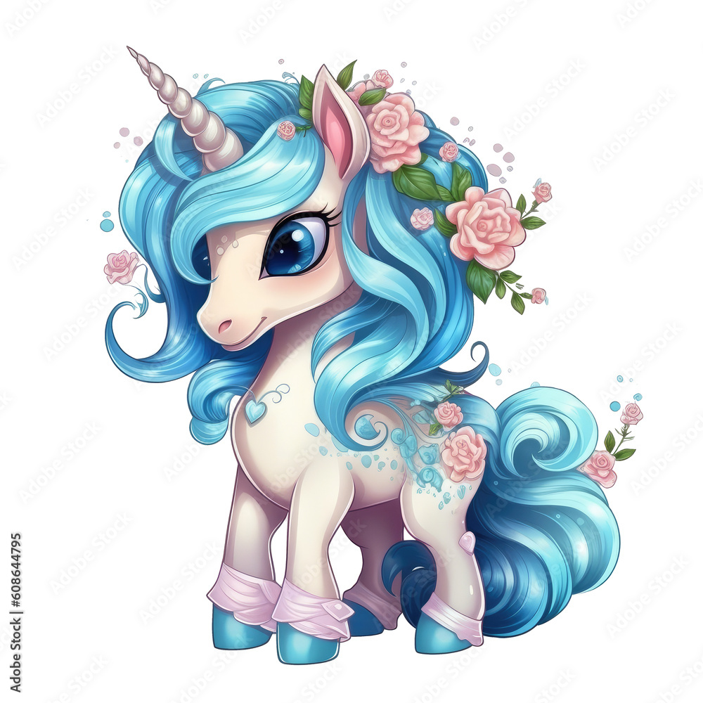 Unicorn Fantasy Illustration of a Magnificent and Beautiful Magical