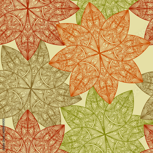 vector seamless floral  pattern, fully editable eps 8 file with clipping mask, pattern in swatch menu