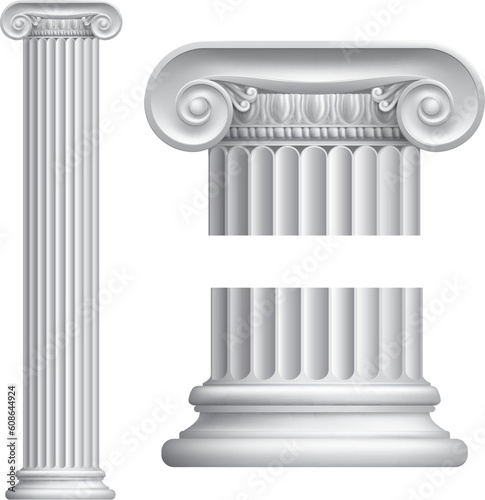 Illustration of classical Greek or Roman Ionic column