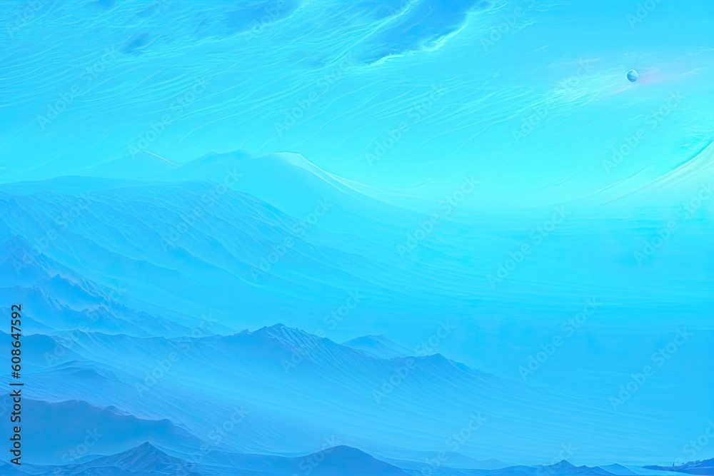 Blue Abstract Nature Landscape Background. Generative AI