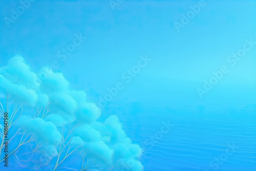 Blue Abstract Nature Landscape Background. Generative AI