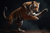Hyper realistic tiger practicing a martial art, generative AI