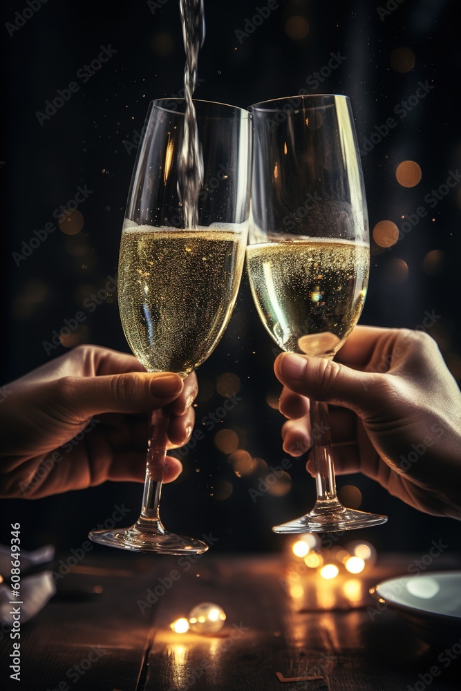 two hands holding a glass of champagne two hands holding a glass of champagne