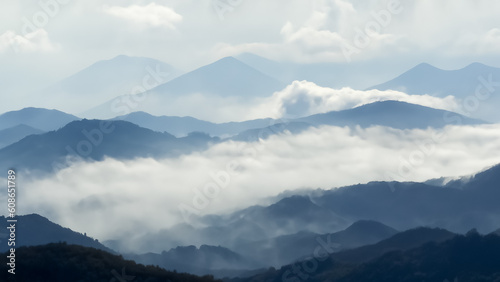 Clouds on the Mountains Landscape 