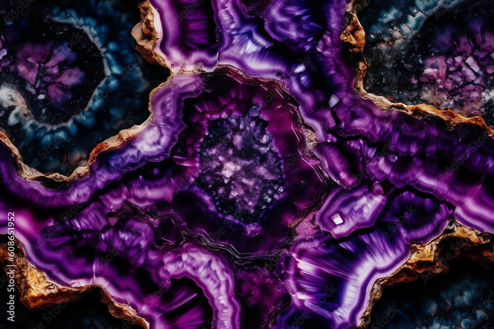 AI generated seamless texture background of Amethyst mineral Stock