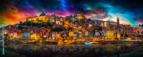Stunning Portugal collage showcasing vivid landscapes, iconic architecture, and rich culture through dynamic mosaic composition; an emotion-evoking tribute for travel lovers. Generative AI