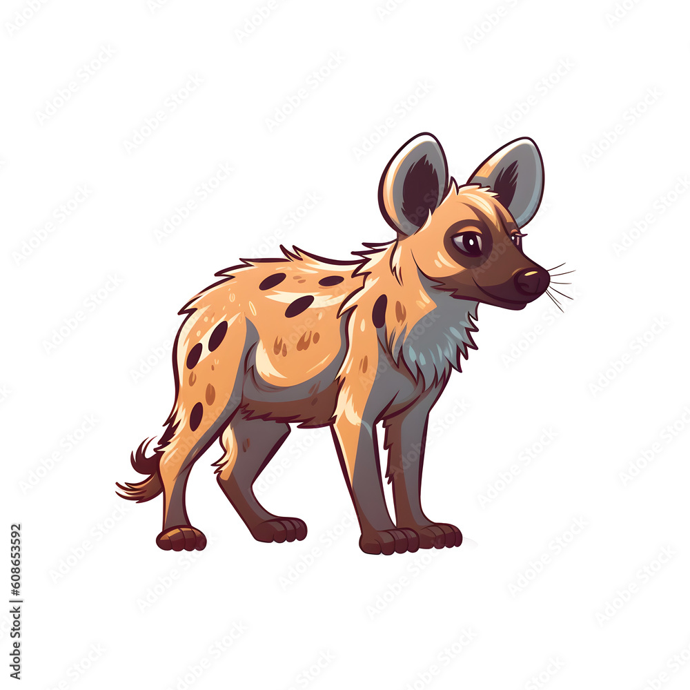Mesmerizing Mischief: Cute Hyena in 2D Illustration Mesmerizing Mischief: Cute Hyena in 2D Illustration
