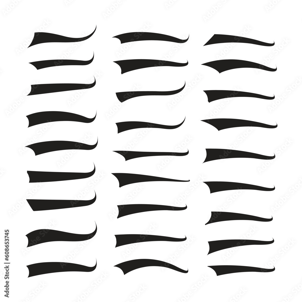 Swoosh and swash typography tails shape underline Vector Image