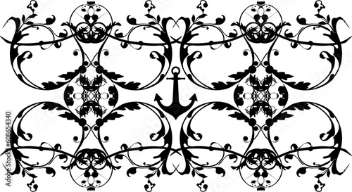 Vektor Hintergrund - Vintage Ornamente mit Anker