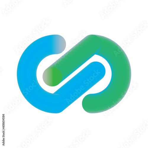 Blue and Green Infinity Vector Logo Template Illustration Design