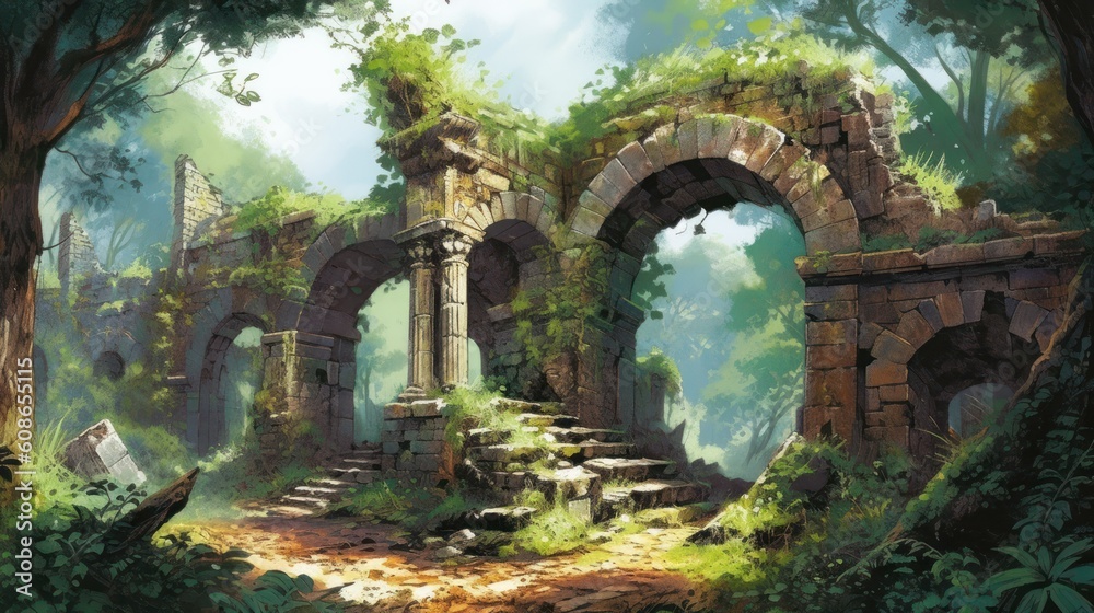 Fototapeta premium Game Art Old Mystic Ruins 