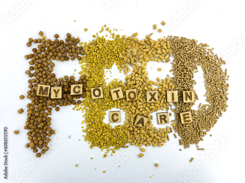 Purify Livestock Feed from Mycotoxins. Toxins Care for Poultry, swine, Shrimp, Fish Feed. Image for mycotoxin binders, adsorbents product promotion designs