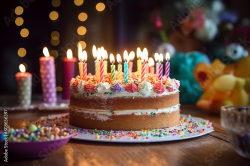 Birthday cake with candles