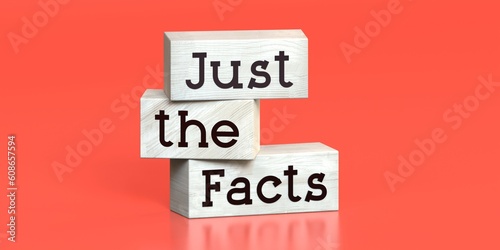 Just the facts - words on wooden blocks - 3D illustration photo