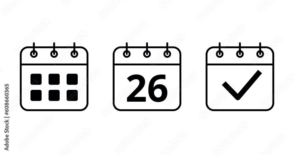 Calendar vector flat icons for websites and graphic resources. Specific day calendar icon vector illustration. Day 26 marked on the calendar. Calendar vector flat icons for websites and graphic resources. Specific day calendar icon vector illustration. Day 26 marked on the calendar.