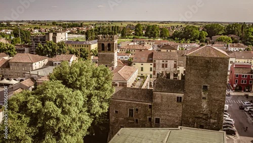 Aerial View of Ancient Italian Village Lendinara photo
