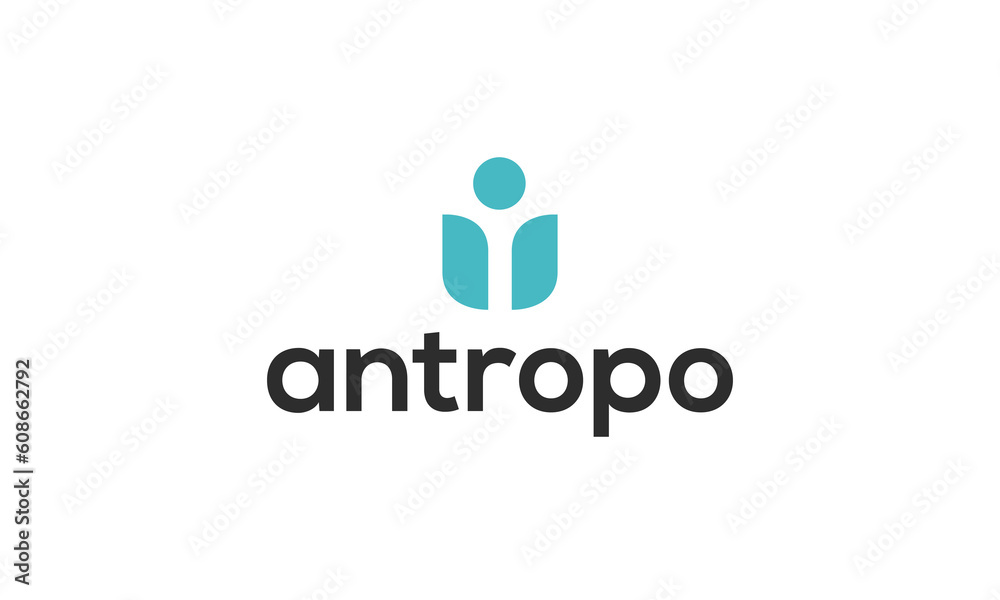 Simple and modern human shaped monogram logo design for fashion, clothing, medical, and charity. Simple and modern human shaped monogram logo design for fashion, clothing, medical, and charity.