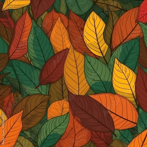 Close up of multiple green leaves background  created using generative ai technology
