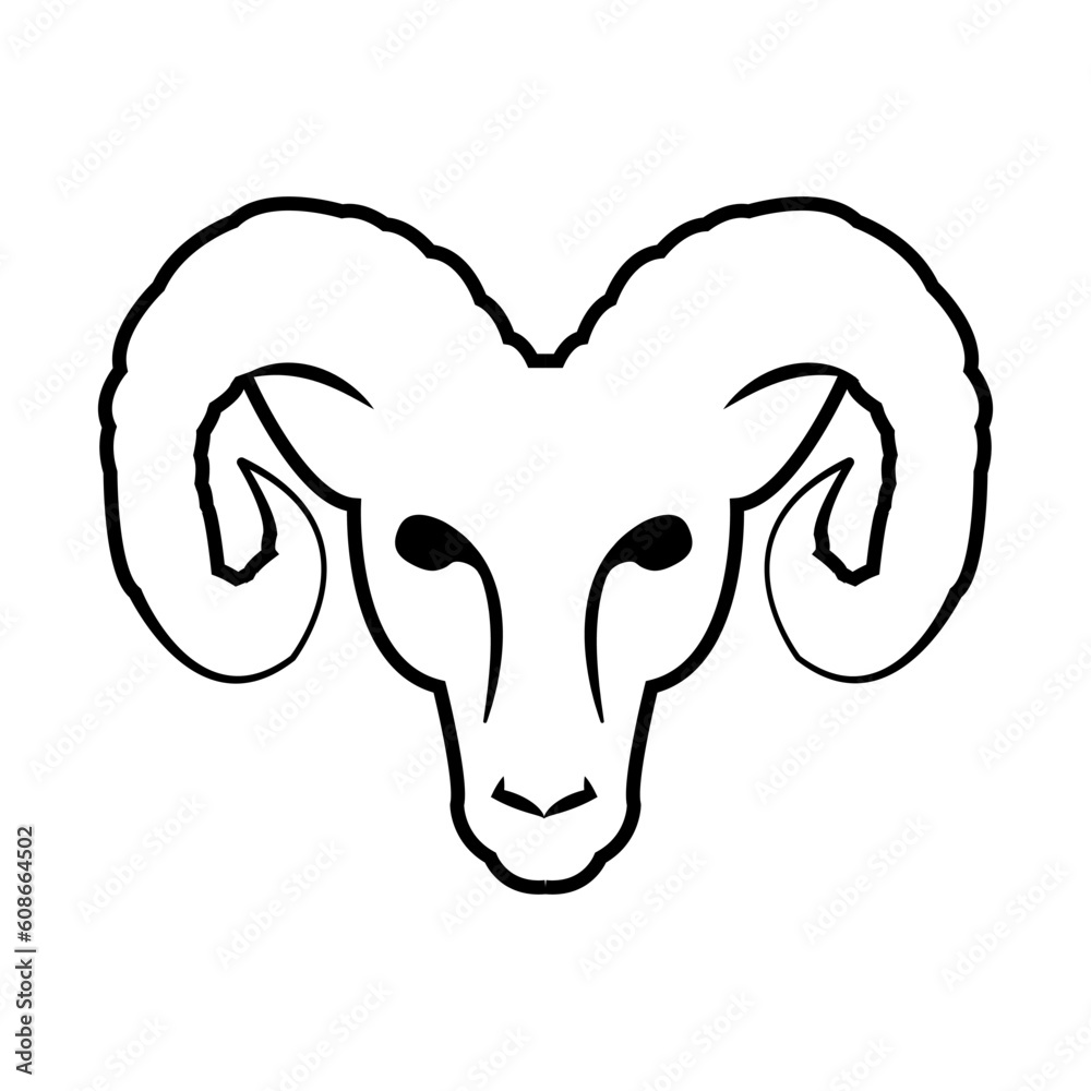 Abstract vector horns ram animal sheep logo, icon and illustration. Design template for Eid Al Adha. Abstract vector horns ram animal sheep logo, icon and illustration. Design template for Eid Al Adha.