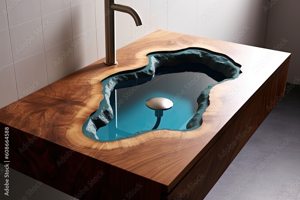 Magnificent modern bathroom sink by epoxy resin which is guaranteed to be  noticed by all guests. Generative AI Technology Stock Illustration | Adobe  Stock