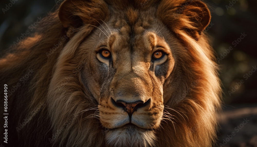 Strength and beauty in nature a lioness majestic portrait generated by AI