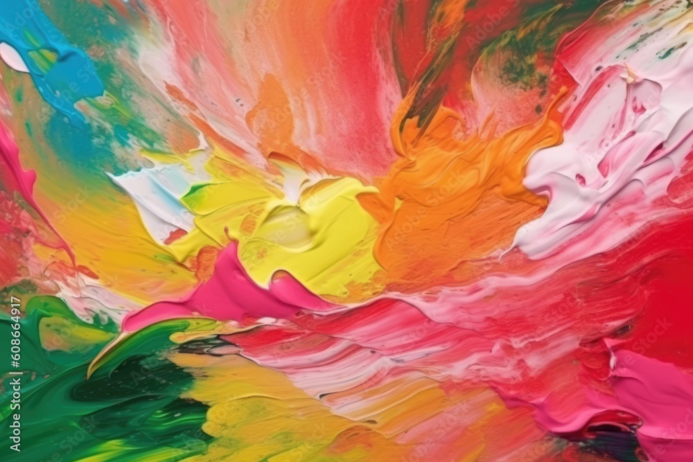 Close up of multi coloured paints background, created using generative ai technology Close up of multi coloured paints background, created using generative ai technology