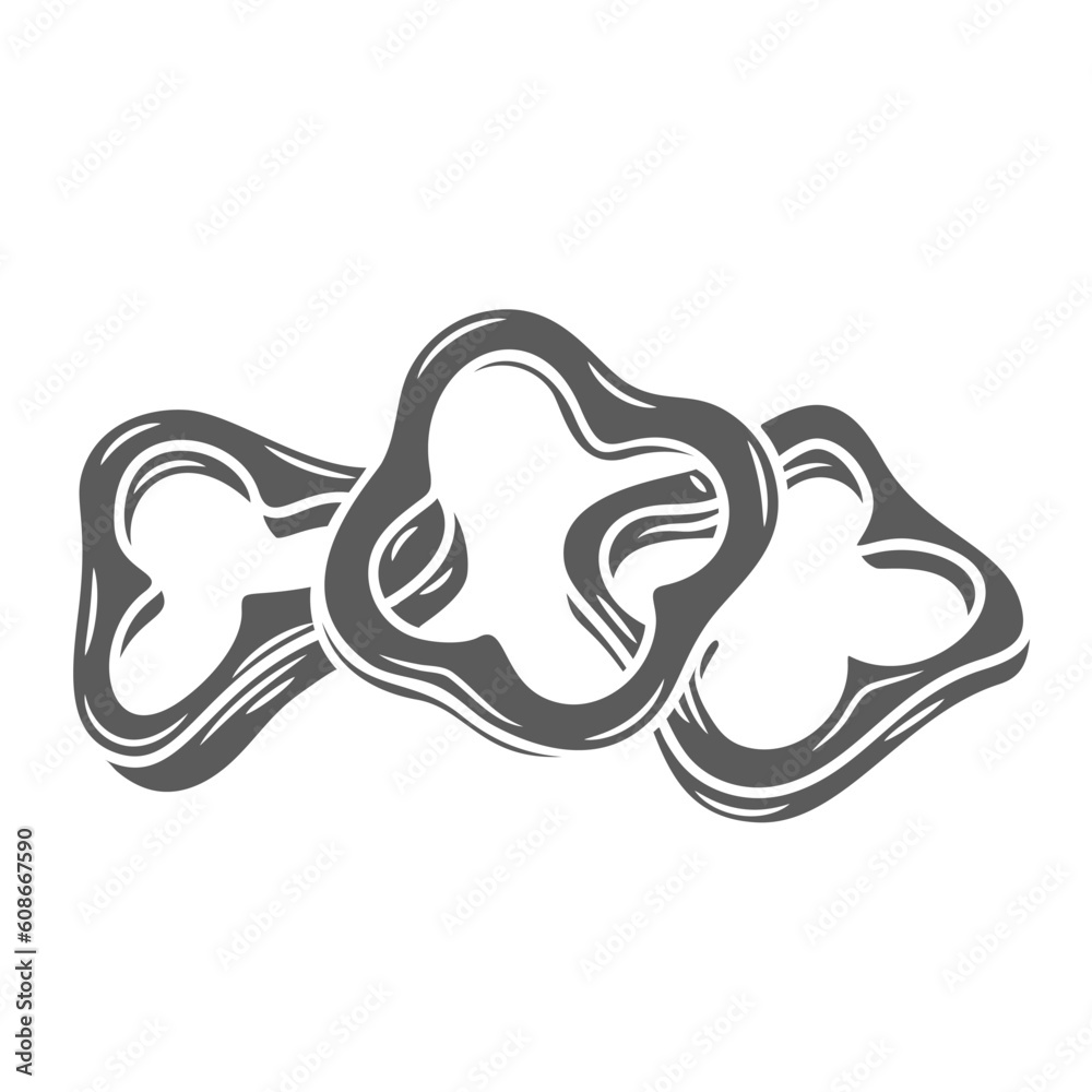 Bell peppers round slices glyph icon vector illustration. Stamp of chopped ripe vegetable in heap, fresh vitamin peppers cut into rings and circle parts, natural raw organic pieces in pile for cooking Bell peppers round slices glyph icon vector illustration. Stamp of chopped ripe vegetable in heap, fresh vitamin peppers cut into rings and circle parts, natural raw organic pieces in pile for cooking