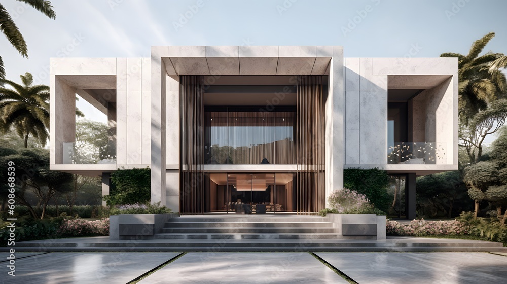 The Futuristic Marvel of Linear Squared Marble House