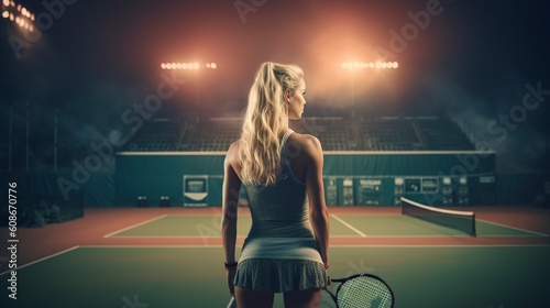 Tennis Player Woman, Generative AI, Illustration