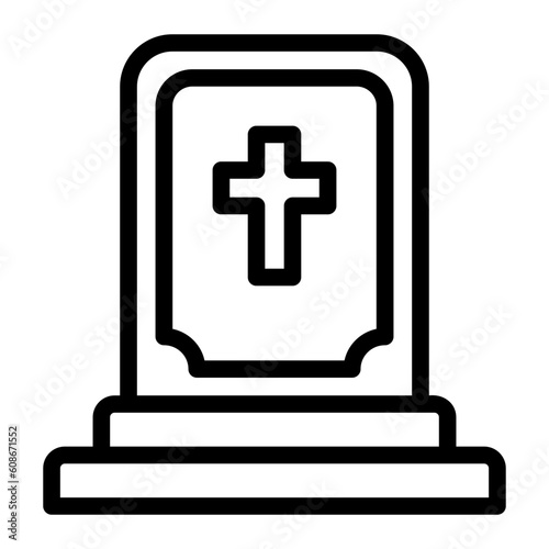 tomb line icon