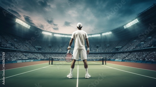 Tennis Player Man, Generative AI, Illustration