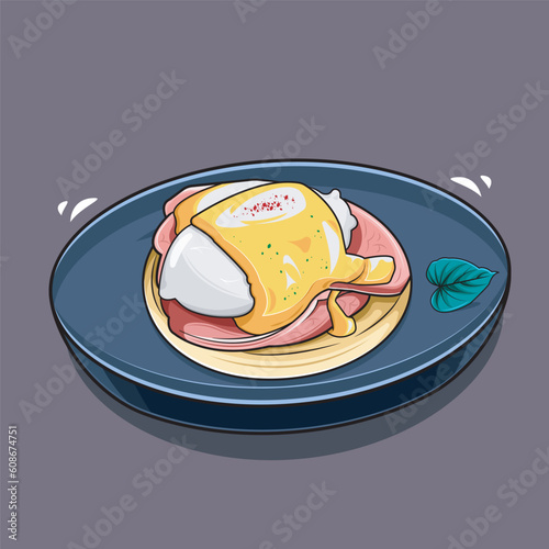 Still Life. Luscious Poached Eggs vector illustration photo