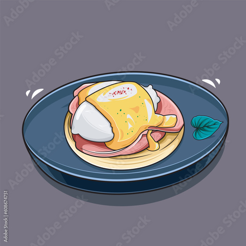 Still Life. Luscious Poached Eggs vector illustration