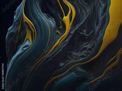 Beautiful abstraction of liquid paints on white background. Generative AI