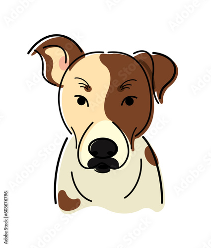 ジャックラッセルテリアをイメージした、犬のイラストレーション素材です。