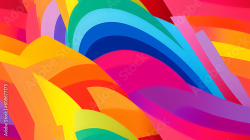 abstract colorful background with rainbow  colorful  illustration  wave  pattern  art  line  wallpaper  AI generated 