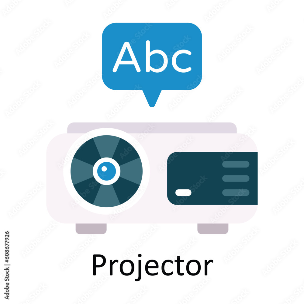 Projector Vector Flat Icon Design illustration. Education and learning Symbol on White background EPS 10 File Projector Vector Flat Icon Design illustration. Education and learning Symbol on White background EPS 10 File