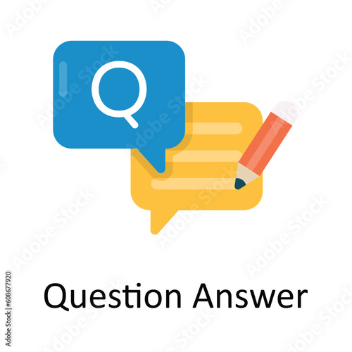 Question Answer Vector  Flat Icon Design illustration. Education and learning Symbol on White background EPS 10 File